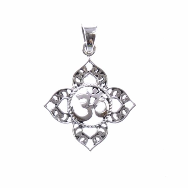 Om Silberanhänger im Lotus spiritueller Schmuck