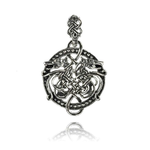 Viking Dragon Silver Pendant