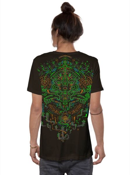 Plazmalab Psywear T-Shirt Kaktus Goa Männer Dunkelbraun