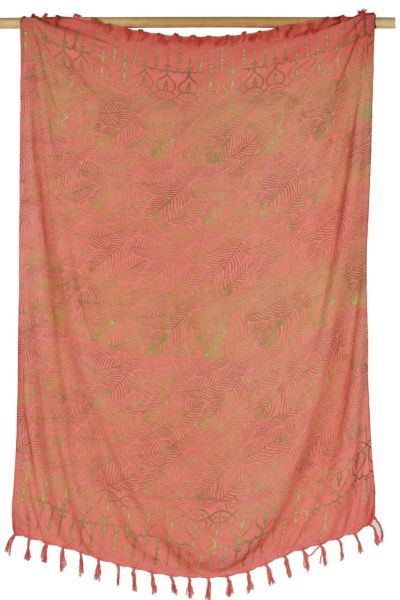 Oranger Sarong Batik Palmwedel-Motiv