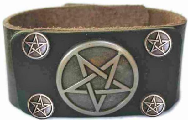 Pentagram Lederarmband Modeschmuck Rostock