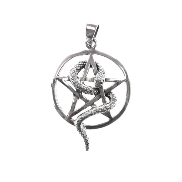 Snake Pentagram Silver Pendant
