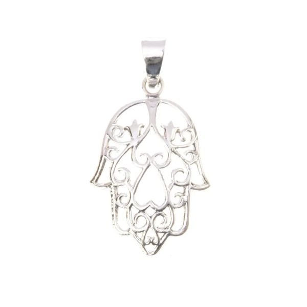 Hand of Fatima chain pendant silver