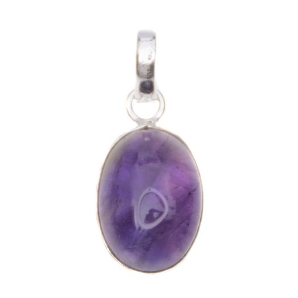 Oval Amethyst Silver Pendant gem jewelry