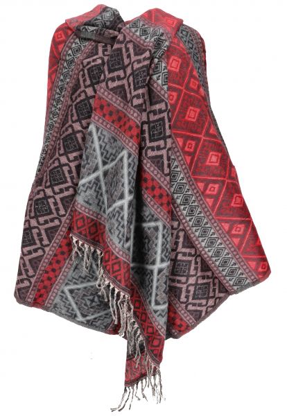 Pashmina Schal Plaid Blau Rot