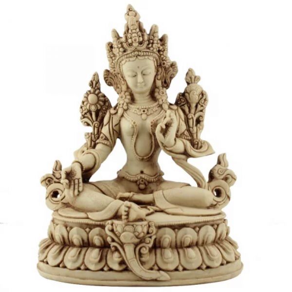 Tara Statue aus Polyserin im Vintage Look