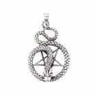 Snake Pentagram Occult Celtic Silver Pendant