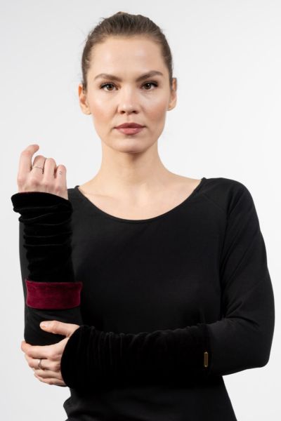 Chapati velvet cuffs with tucks, reversible