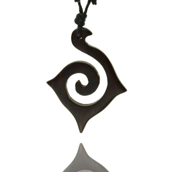 Goa Schmuck Halskette Tribal Spirale Holz Kette