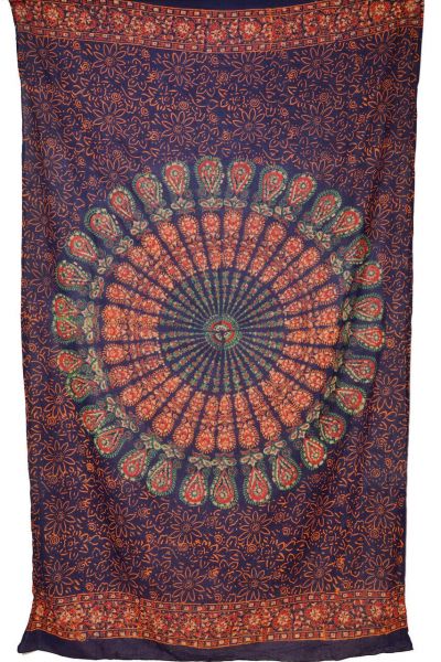 Pfauenrad-Mandala Sarong Baumwolle