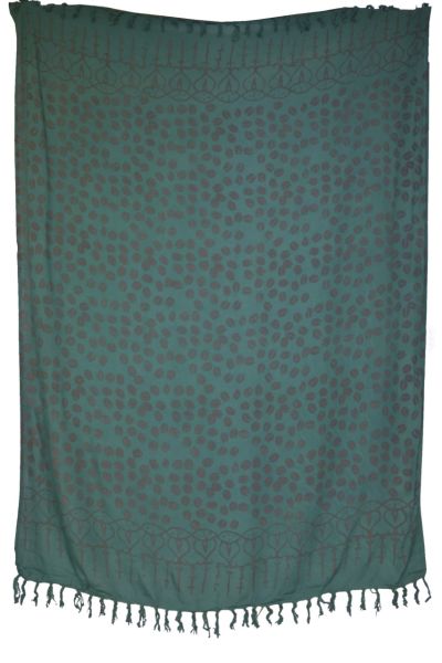 Dunkelgrüner Sarong Bohnen Motiv
