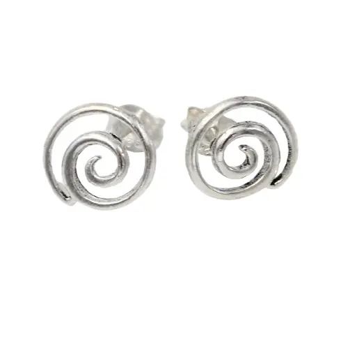 Paar Silber Ohrstecker Spirale 925er 11mm Ohrschmuck