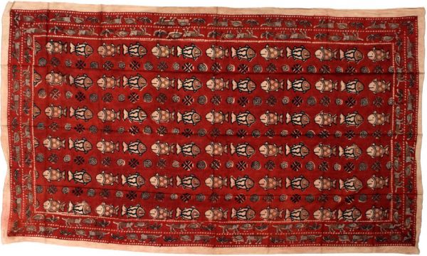 Fische Sarong Lunghi Tuch Baumwolle Terracotta Naturfarbe