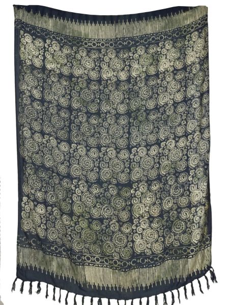 Schwarzer Sarong Spiralenmuster