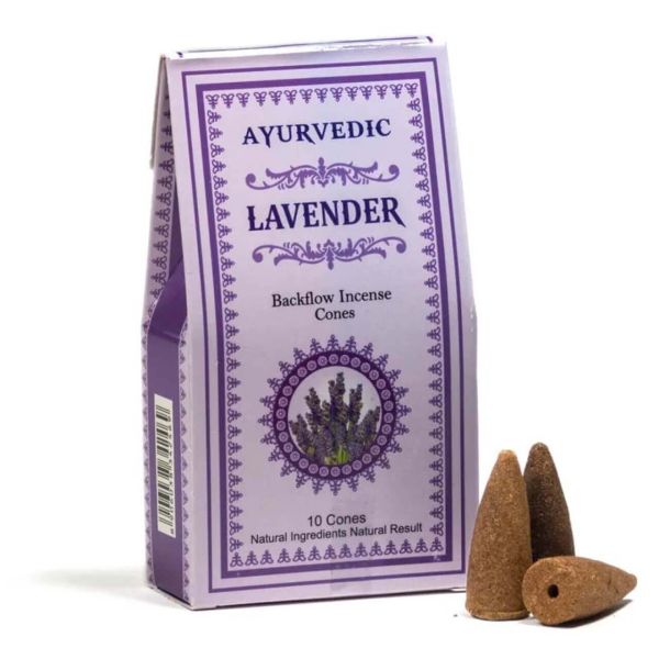 Ayurvedische Räucherkegel Rückfluss Lavendel