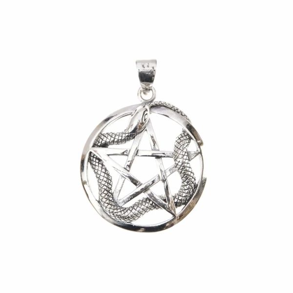 Schlange Pentagram Silberanhänger