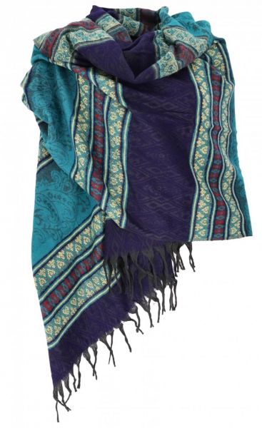 Pashmina Schal Plaid Grün-Blau