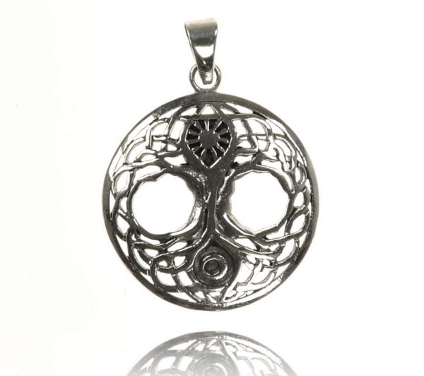 Yggdrassil world tree silver pendant