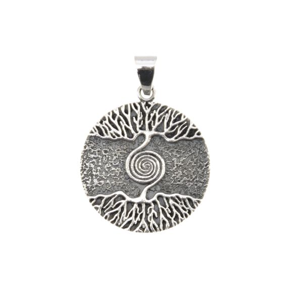 solid tree of life pendant with spiral