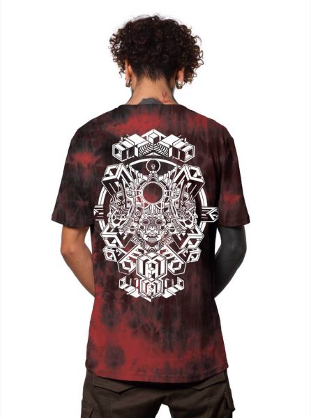  Plazmalab T-Shirt Trimutri Batik Rot Schwarz
