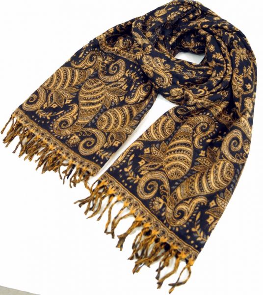 Pashima Schal mit Paisley Muster Braun