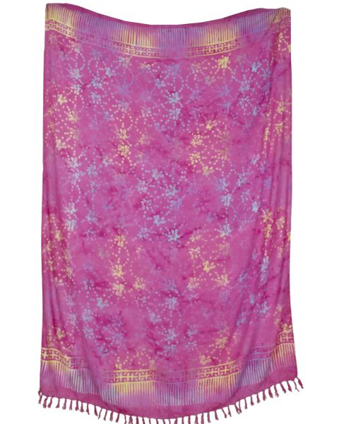 Pinkfarbiger Batik Sarong Blumenmuster