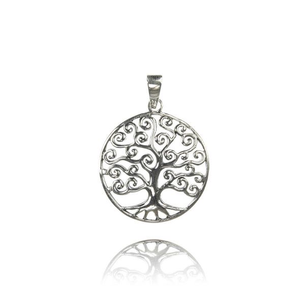 Baum Silber Kettenanhänger