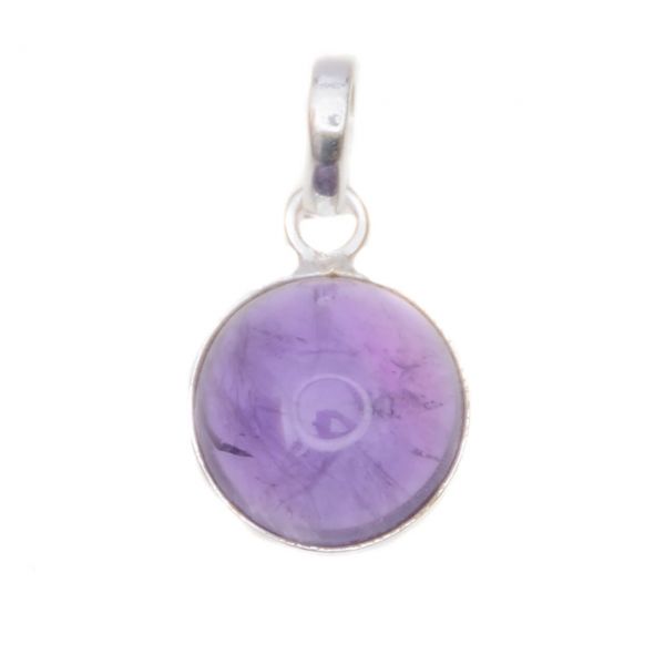 Runder Amethyst Kettenanhänger Edelstein Schmuck