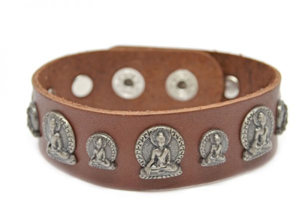 Buddha Lederarmband Modeschmuck Talisman Rostock Braun