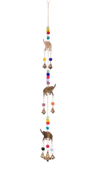 Mobile elephant with glass beads & bells