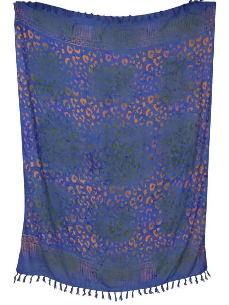 Sarong Tuch Blau mehrfarbiges Batikmuster
