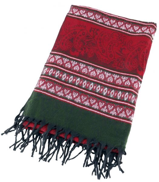 Pashmina Schal Inka Muster Dunkelgrün