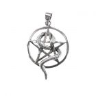 Snake Pentagram Occult Celtic Silver Pendant