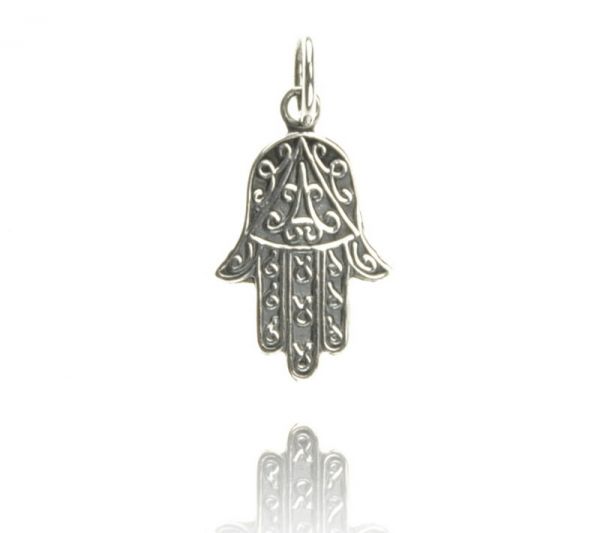 Hand of Fatima chain pendant silver