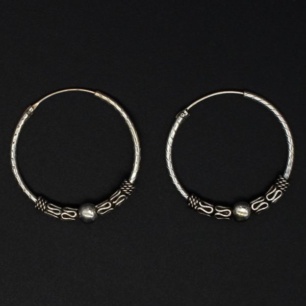925 Sterling Silver Bali Creole earring earrings