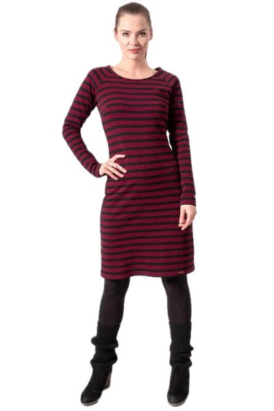 Chapati Jersey Herbst Kleid Diwalia rot-schwarz Langärmlig