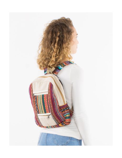 Coline kleiner Baumwollrucksack Nepal Ethno-Muster