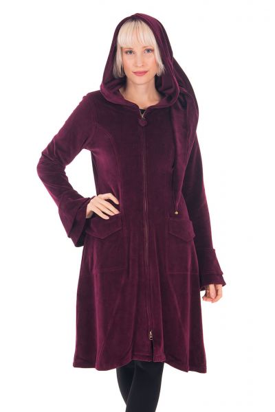 Chapati velvet coat long pointed hood