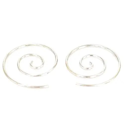 Spiralen Ohrringe 925-Silber Minimalistisches Design ohne Verschluss