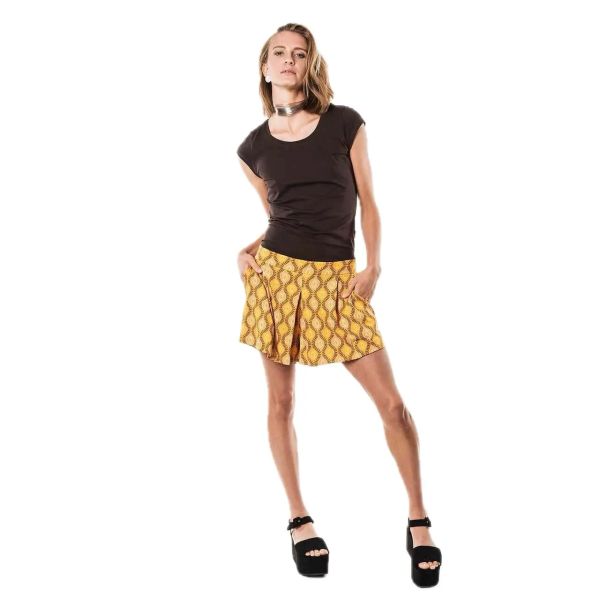 Moshiki Ethno Shorts Bundfalte Gelb Fairtrade