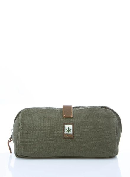 Pure Kosmetik- Stiftetasche khaki oliv Hanfzeichen