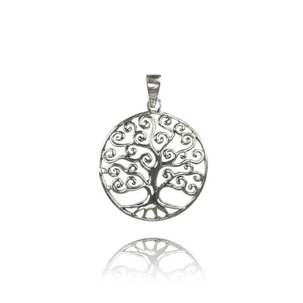 Baum Silber Kettenanhänger