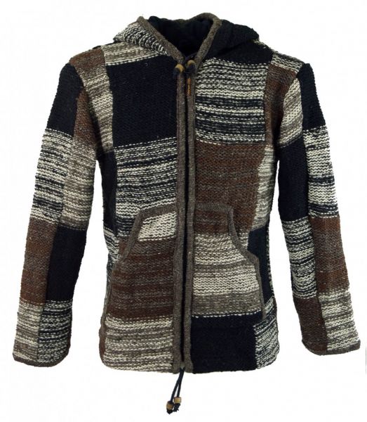 Strickjacke aus Schafwolle Patchwork