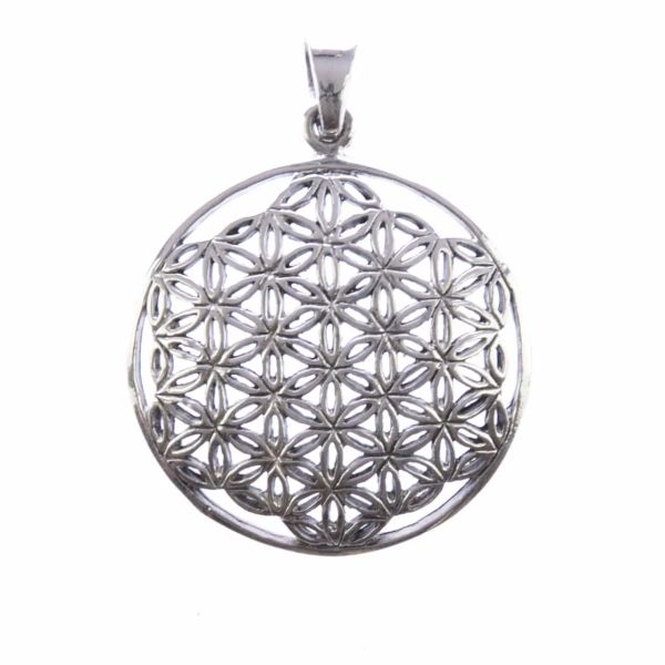 Blume des Lebens Silberanhänger offen 27mm Silberschmuck