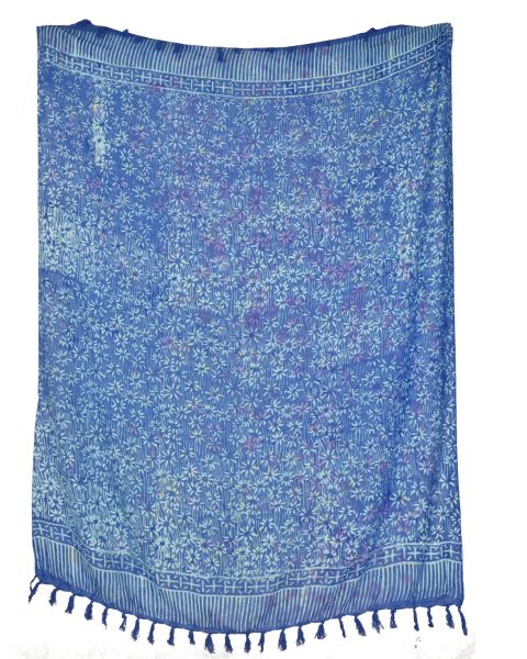Sarong Hellblau Blümchenmuster Lunghi