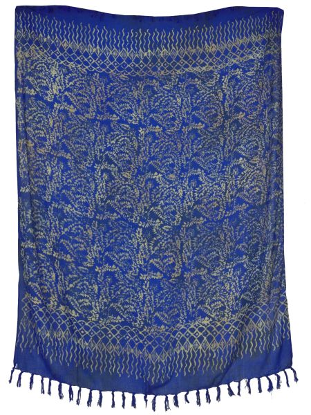 Sarong mit floralen Ranken Blau