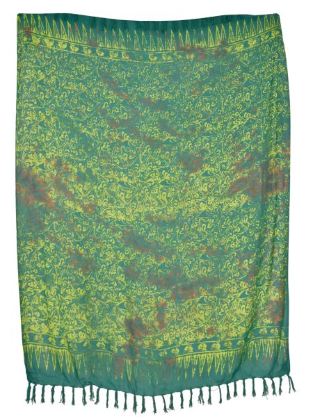 Grüner Batik Sarong mit Blättermuster