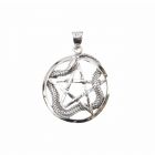 Snake Pentagram Occult Celtic Silver Pendant