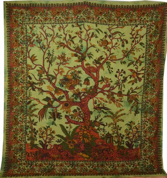 Indian Bedspread Tree Life Wall Cloth Throw