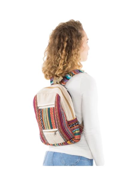 Coline kleiner Baumwollrucksack Nepal Ethno-Muster